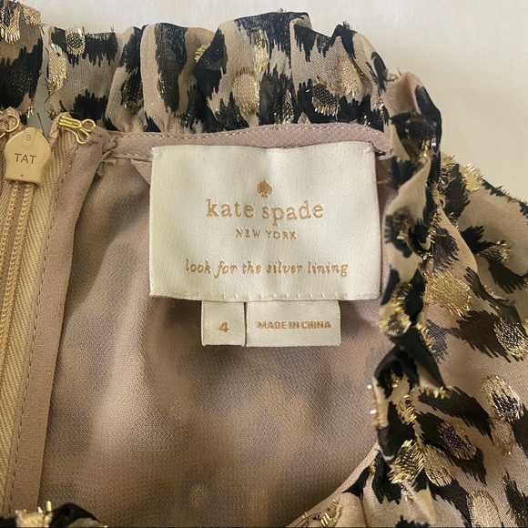 Kate Spade Long sleeve leopard print dot minidress size small - Picture 9 of 10